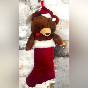 Vintage 1970's M&F Christmas Teddy Stocking
